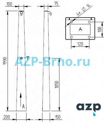 Душевая колонна SPS 04 AZP Brno Чехия (фото, схема)